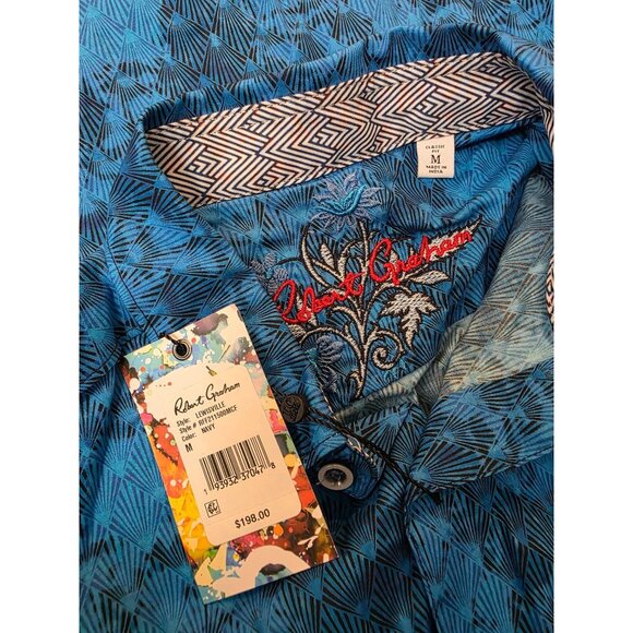 Robert Graham NWT Blue Lewisville Longsleeve Contrast Button Shirt Medium - Picture 3 of 5